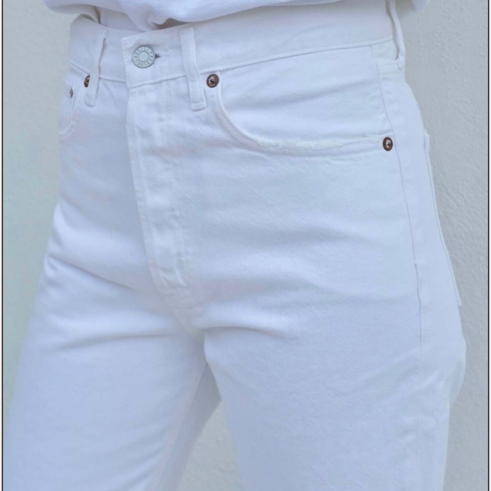 Agolde 90s Crop Mid Rise Size 24, Colour Salt. NWT - Picture 3 of 6